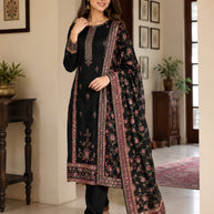 Trendy Rayon Print Unstitched Suit Set | VAS-LIME LIGHT-3