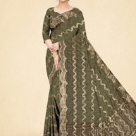 Designer Jacquard Silk Saree with Blouse Piece for Traditional Occasions | DNA-SHARBATI