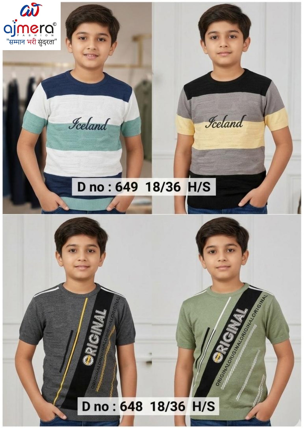 Wholesale Kids Cotton T-Shirt | SCE-KIDS HALF SLEEVE-18X36