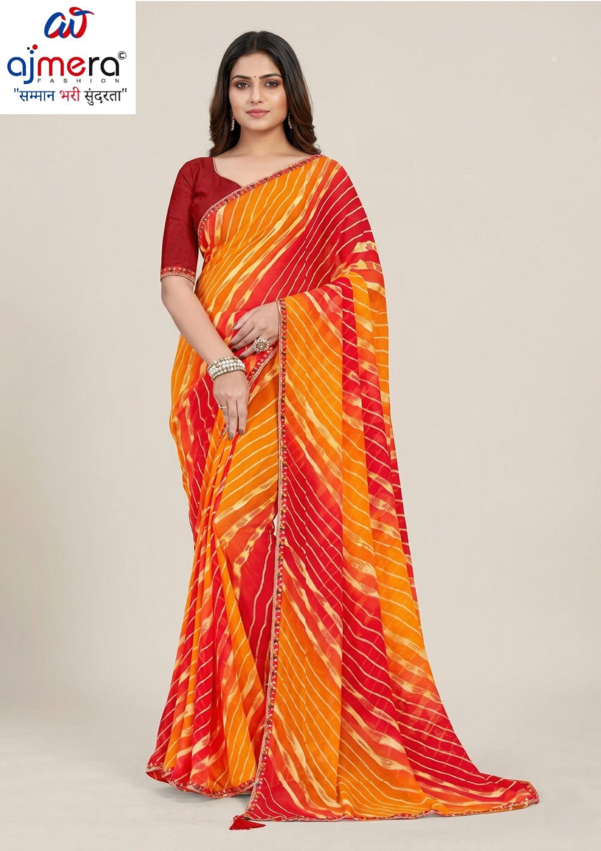 Elegant Printed Saree with Designer Blouse Piece for Festive Wear  | JS-NIKITA-2