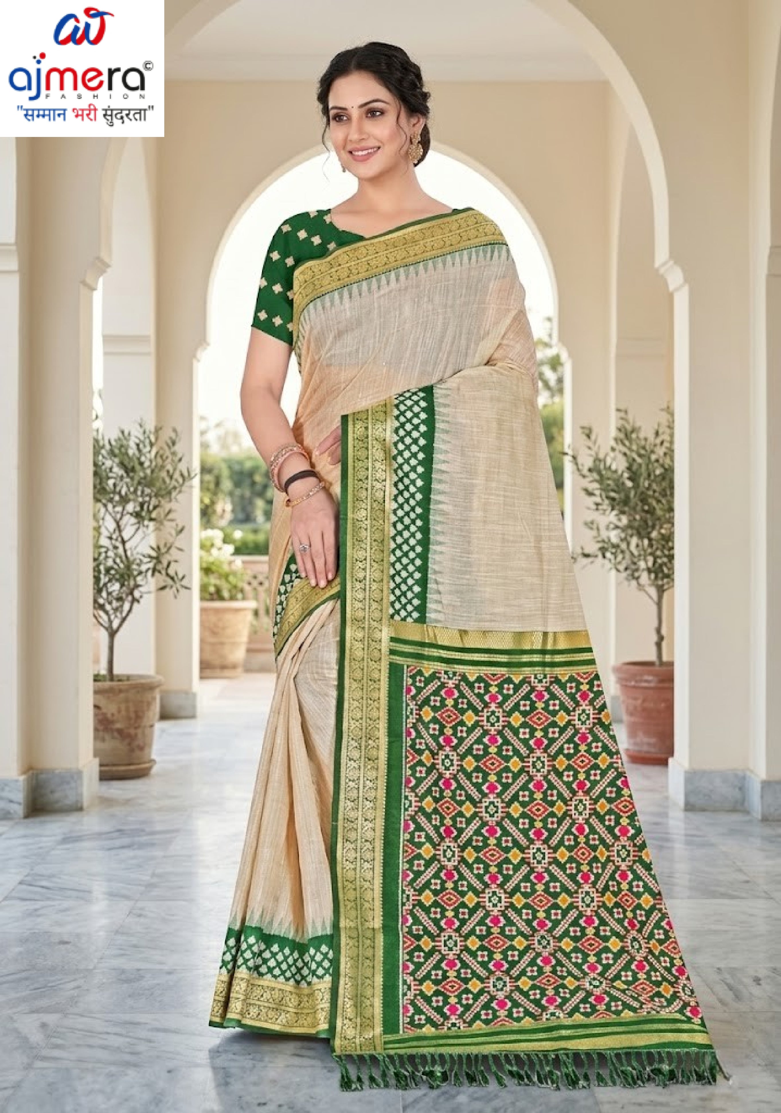 Graceful Jacquard Silk Saree with Blouse Piece for Timeless Ethnic Fashion | TUL-AARTI RIDHIMA COTTON