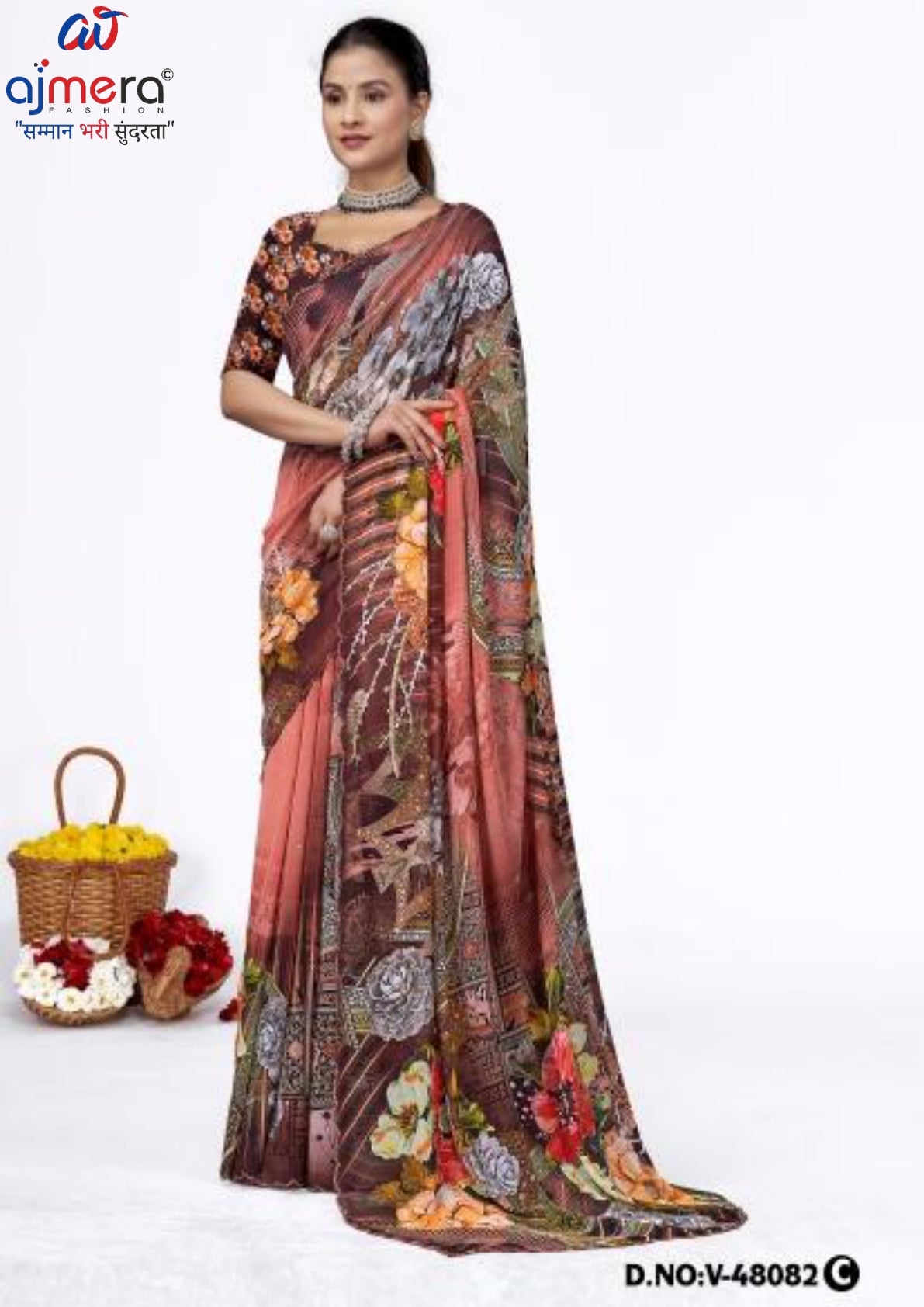 Classic Printed Saree with Blouse Piece for Timeless Traditional Style  | VER-LOVE CHESS-48082
