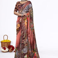 Classic Printed Saree with Blouse Piece for Timeless Traditional Style  | VER-LOVE CHESS-48082
