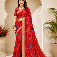 Trendy Printed Saree with Blouse Piece for Women’s Ethnic Wardrobe | RDD-NIKITA
