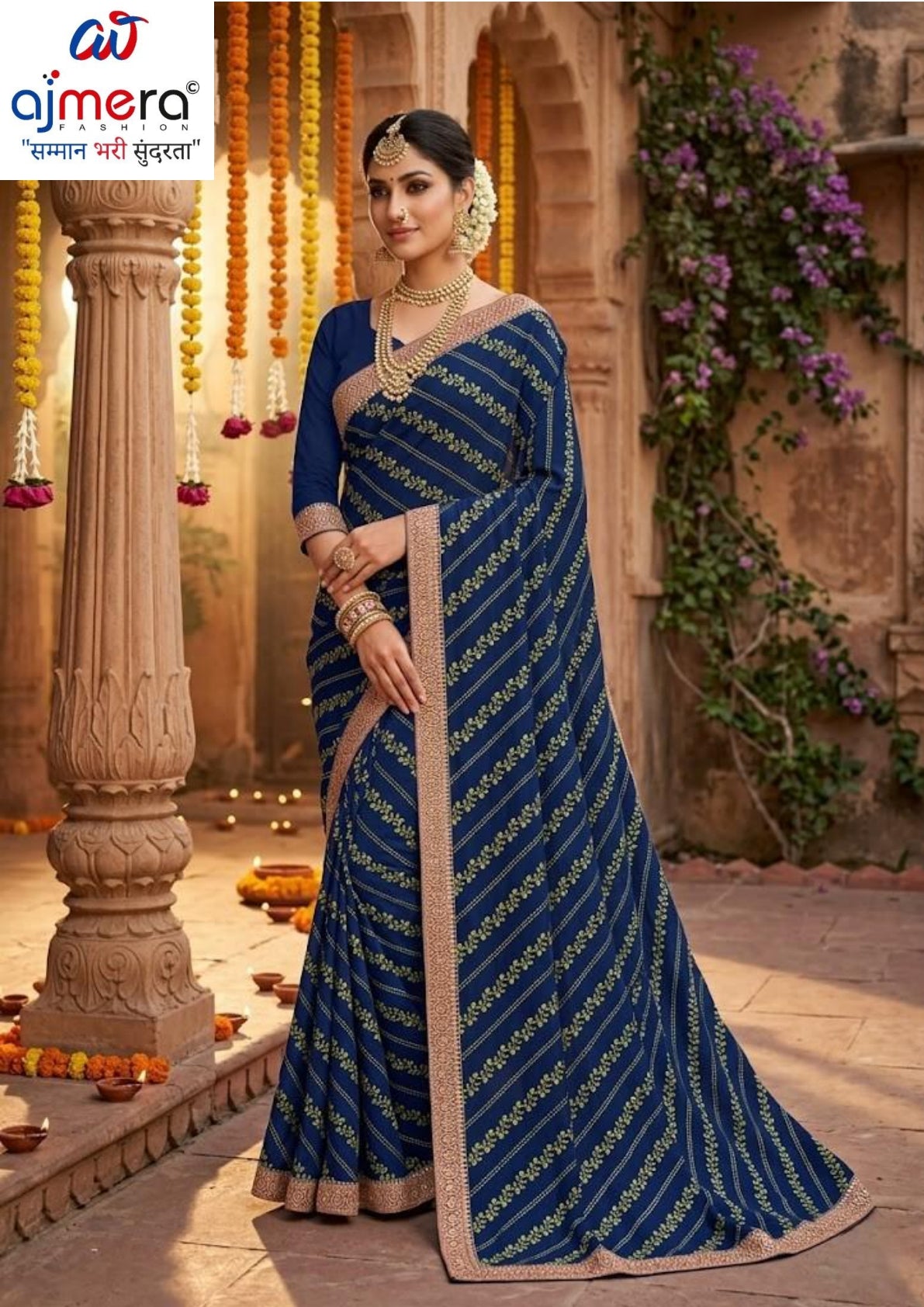 Dyed Matching Saree in Surat without Blouse for Premium Ethnic and Traditional Wear | JP-KITKAT