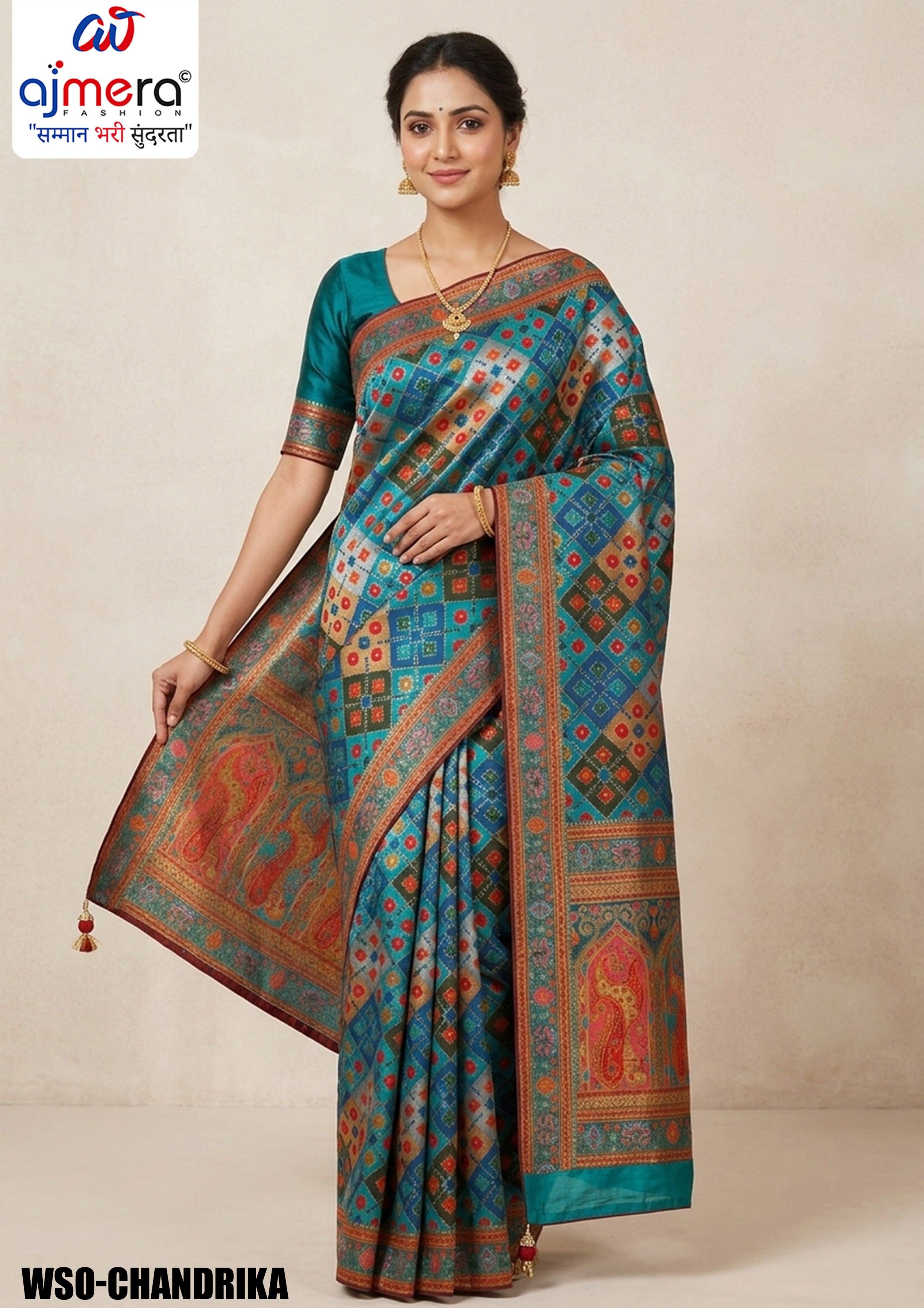 Festive Wear Jacquard Silk Saree With Blouse Piece | WSO-CHANDRIKA