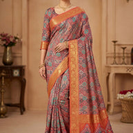 Digital Print Silk Saree with Blouse Piece for Premium Ethnic and Traditional Wear | STG-MANDOVI