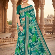 Elegant Printed Saree with Designer Blouse Piece for Festive Wear  | GPT-DHAMAKEDAR-5