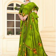 Classic Printed Saree with Blouse Piece for Timeless Traditional Style | PRM-DARK BABY