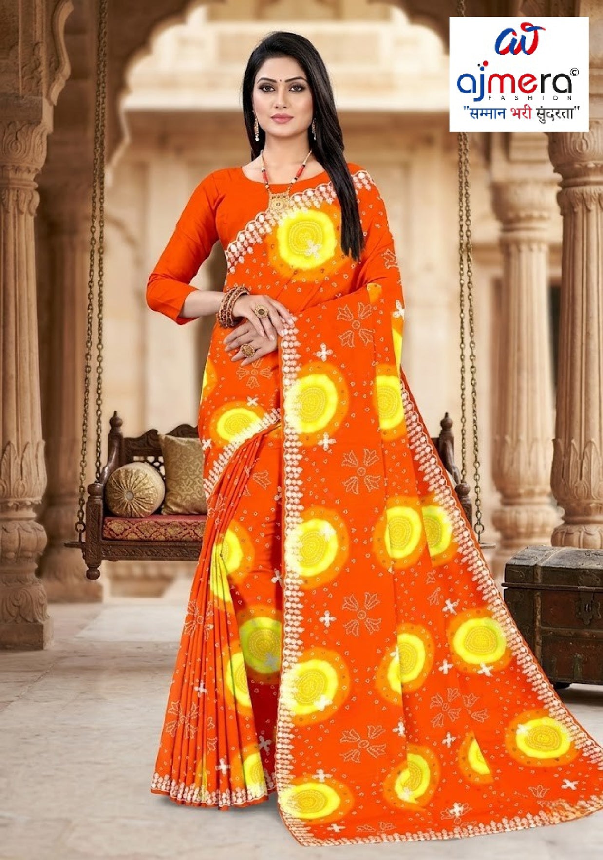 Fashionable Printed Saree with Blouse Piece for Festive Collection  | TD-DEVRANI