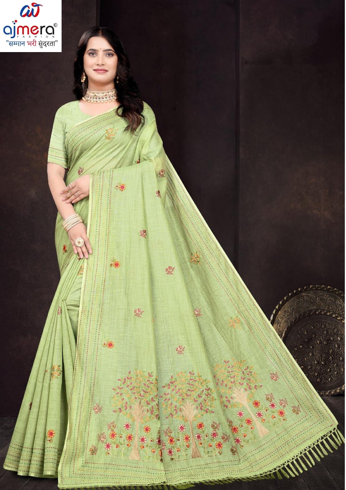 Pure Cotton Saree with Blouse Piece for Premium Ethnic and Traditional Wear | PUT-BHAKTI