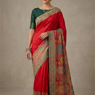 Classic Border Jacquard Silk Saree With Blouse Piece | PGT-NITARA
