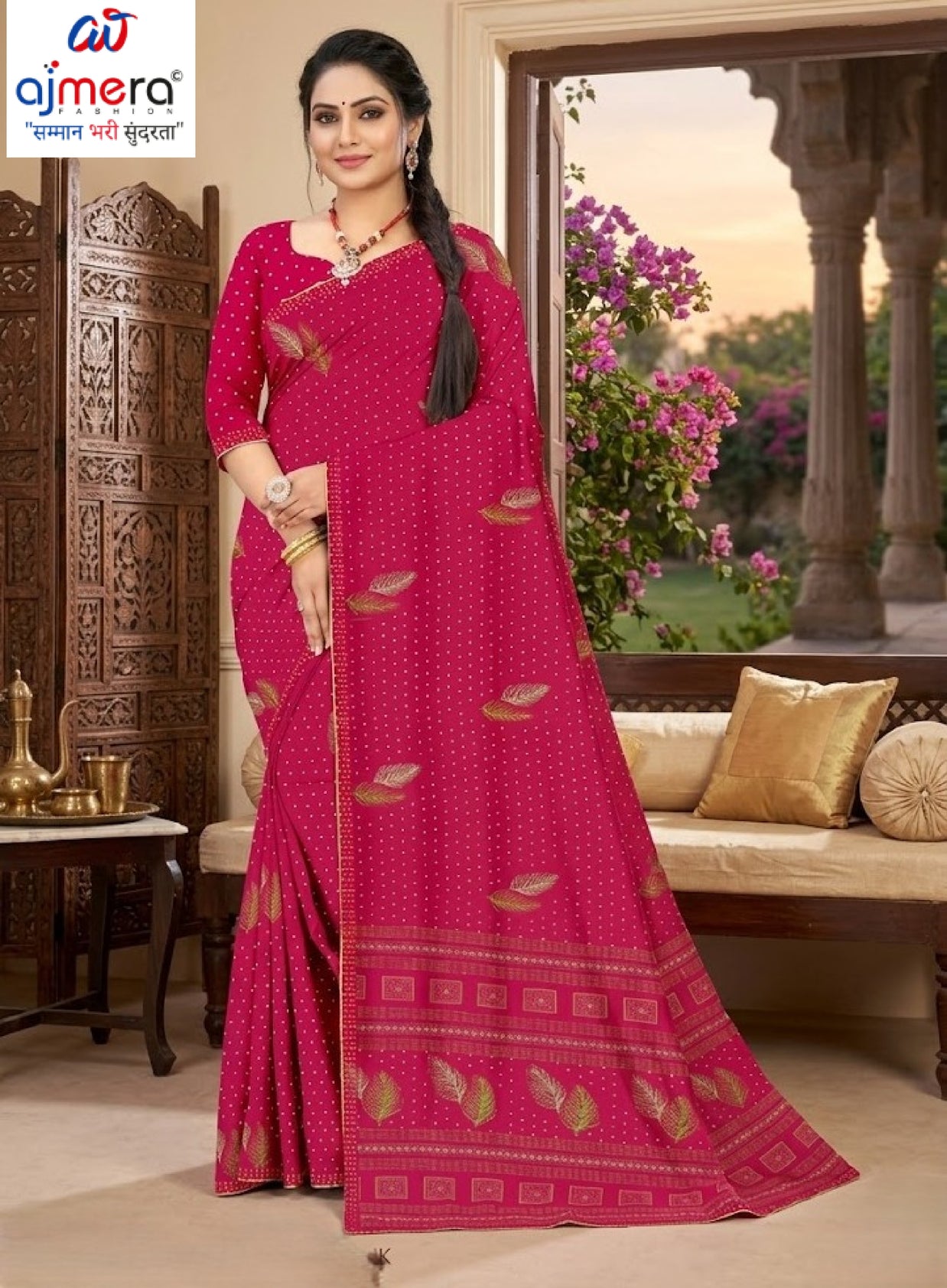 Chic Printed Saree with Blouse Piece for Sophisticated Ethnic Style | GLC-LAXMI