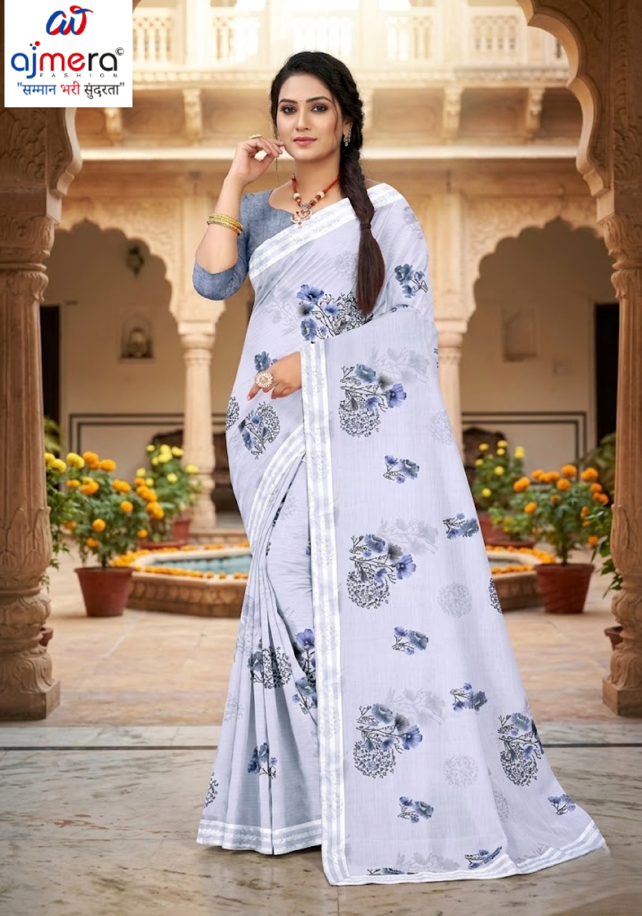 Stylish Printed Saree with Blouse Piece for Traditional Celebrations | GLC-ALPHA