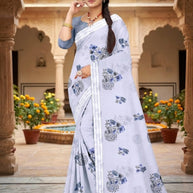 Stylish Printed Saree with Blouse Piece for Traditional Celebrations | GLC-ALPHA