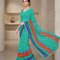 Premium Printed Saree with Matching Blouse Piece for Ethnic Elegance  | CAS-ANOKHEE