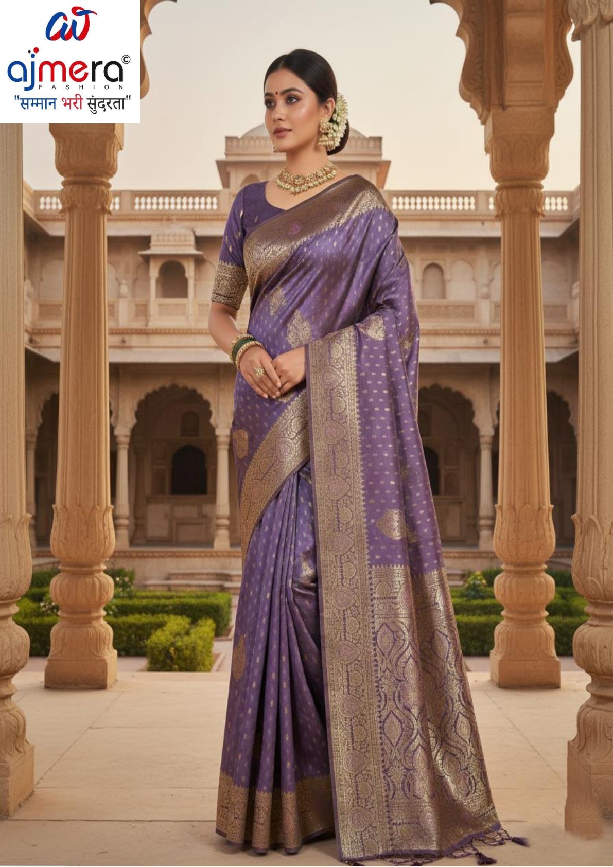 Elegant Jacquard Silk Saree with Designer Blouse Piece for Festive Elegance | SOJ-VARDAN SILK