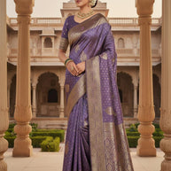 Elegant Jacquard Silk Saree with Designer Blouse Piece for Festive Elegance | SOJ-VARDAN SILK