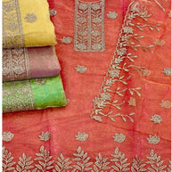 Luxury Jarkan Silk Unstitched Suit Set | AAR-ROLEX
