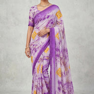 Weightless Print Loose Saree with Blouse for Premium Ethnic and Traditional Wear | BMS-BLUE STONE