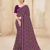 Dyed Matching Saree Exporter with Blouse Piece for Premium Ethnic and Traditional Wear | RRJ-JALPARI