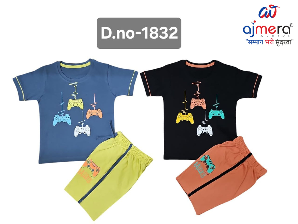 Kids Casual T-Shirt & Shorts Wholesale in Surat | GEE-1832