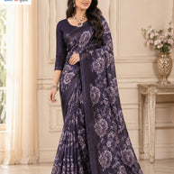 Elegant Printed Saree with Designer Blouse Piece for Festive Wear | SSR-RAM DARBAR