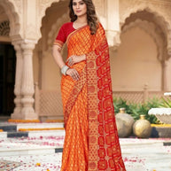 Classic Printed Saree with Blouse Piece for Timeless Traditional Style  | JS-MITWA