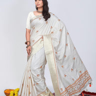 Apricot Linen Saree with Blouse for Premium Wedding and Ethnic Wear | ALL-APRICOT-353