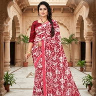 Elegant Printed Saree with Designer Blouse Piece for Festive Wear  | GLC-LAADLI
