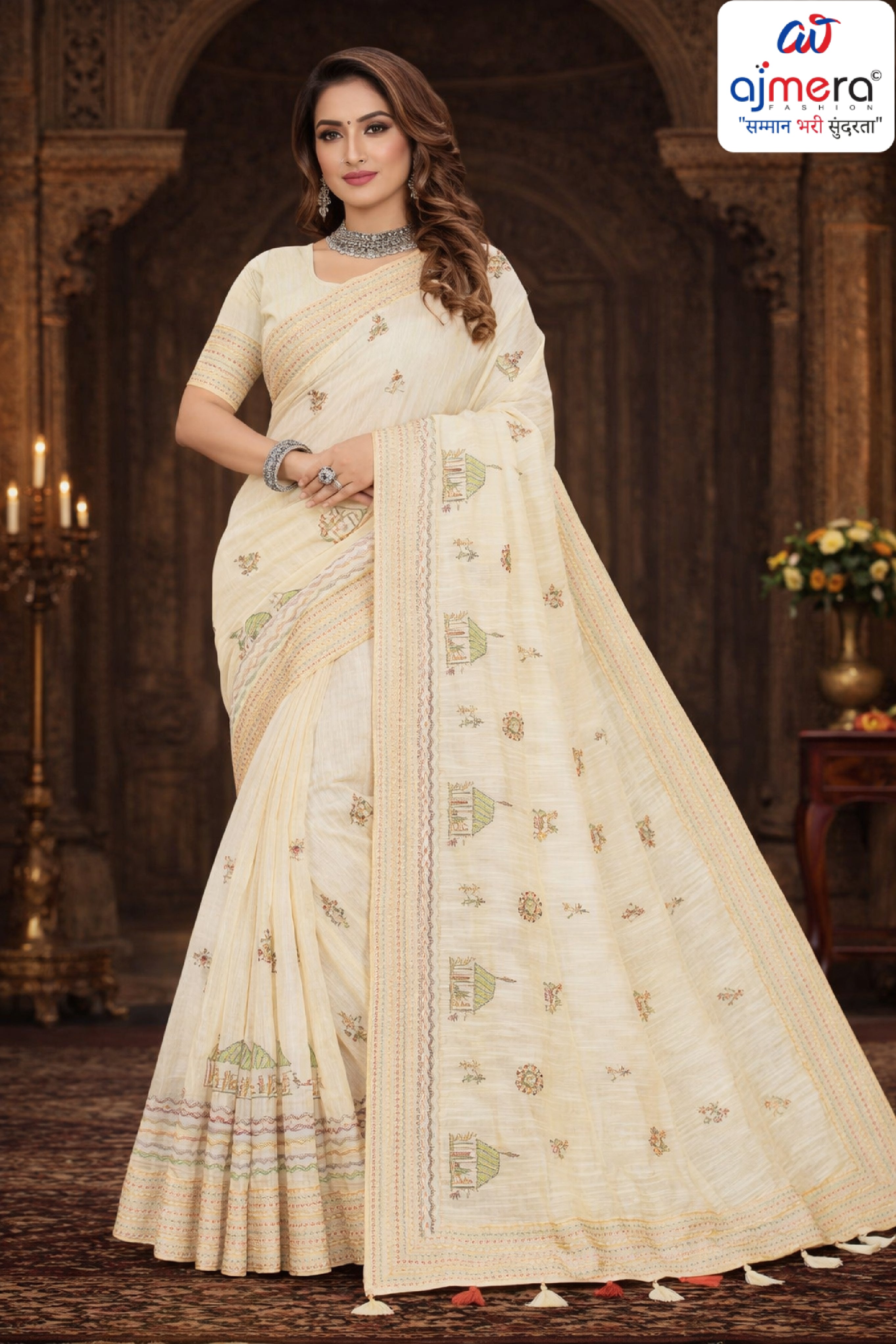 Premium Cotton Saree with Blouse Piece for Premium Ethnic and Traditional Wear | PUT-OPPO