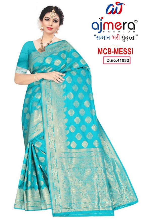 Stylish Rapier Silk Matching Saree With Blouse Piece | MCB-MESSI