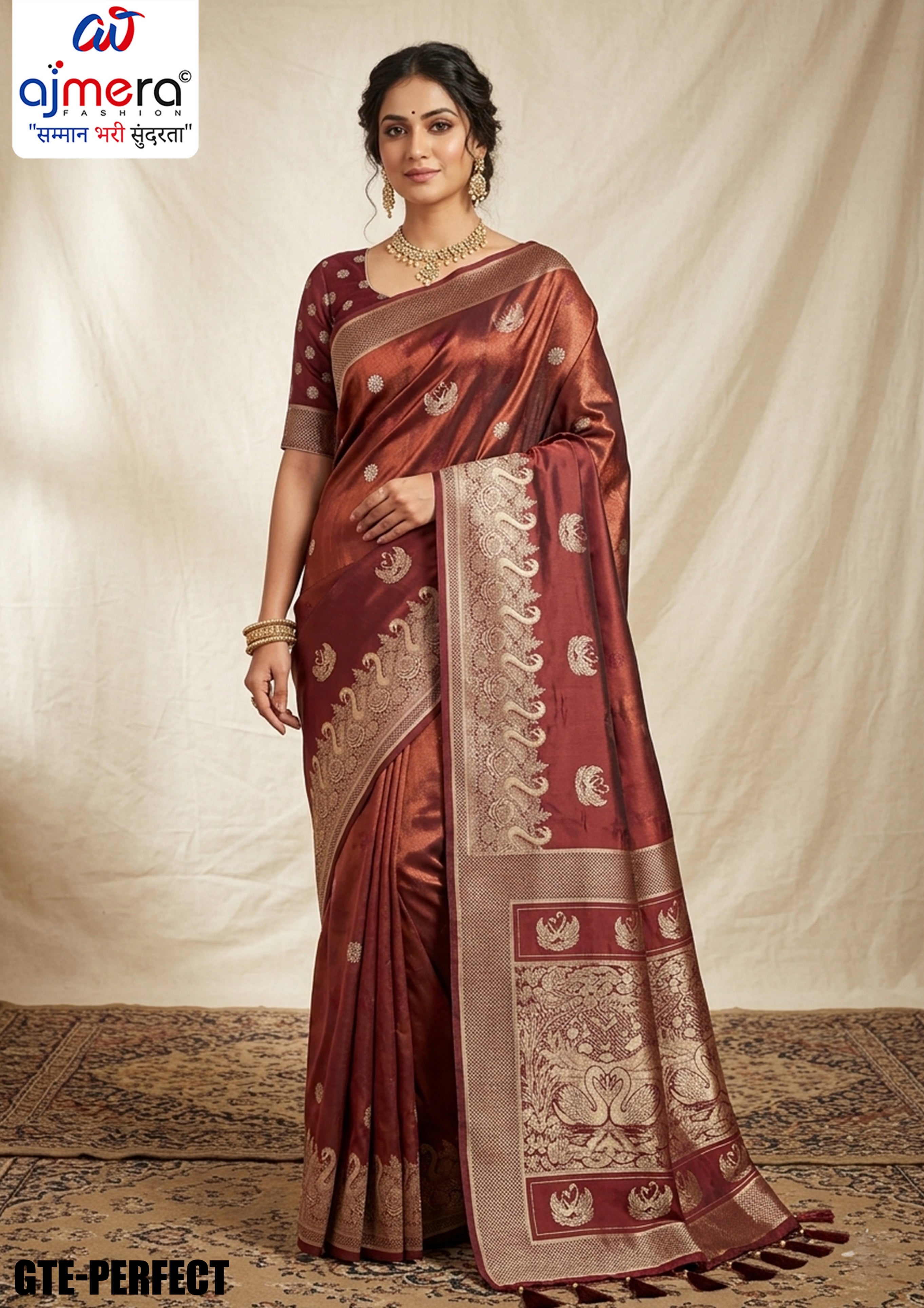 Grace Jacquard Silk Saree With Blouse Piece | GTE-PERFECT