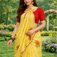 Fashionable Printed Saree with Blouse Piece for Festive Collection  | PRM-MASKA