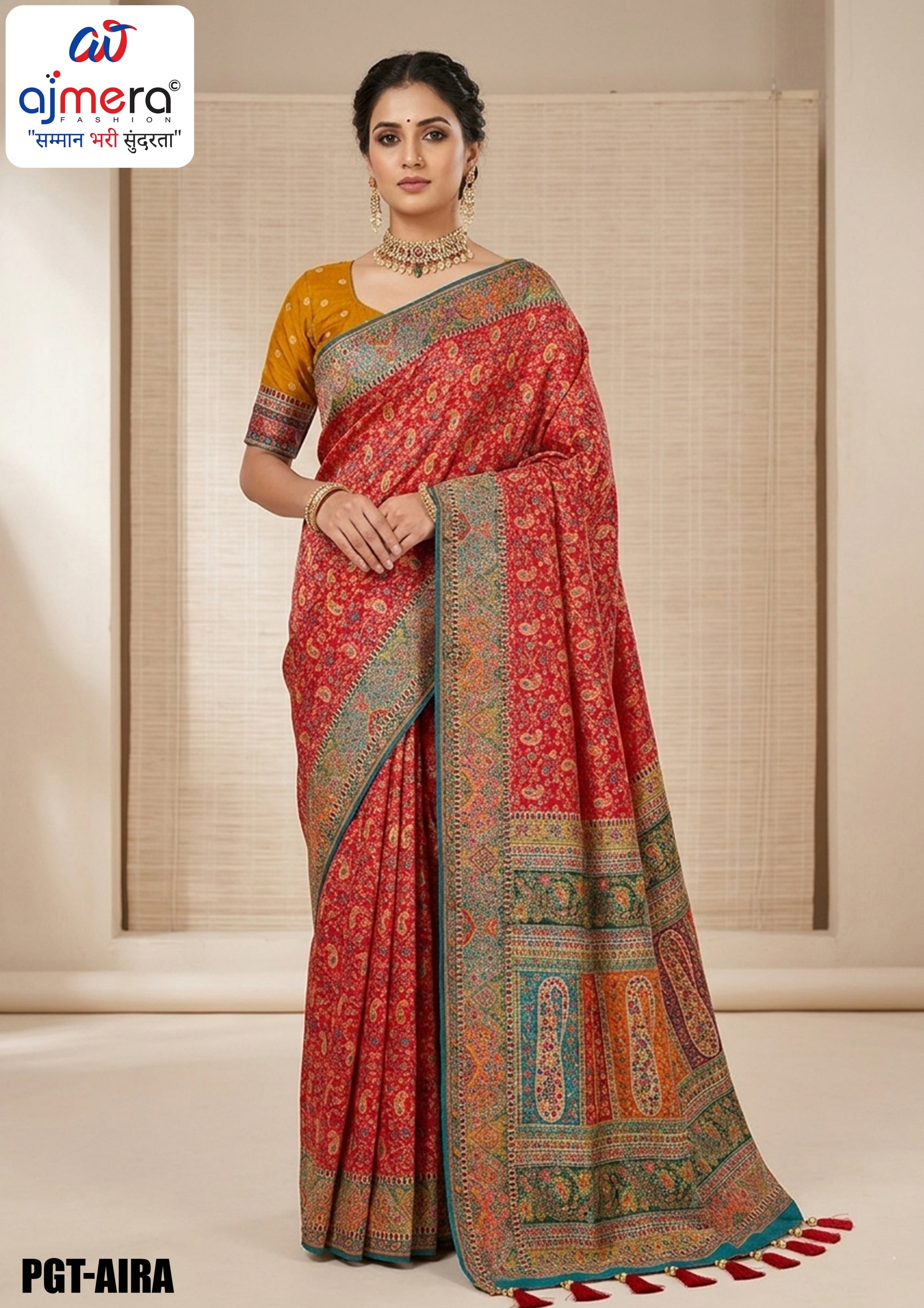 Stylish Weave Jacquard Silk Saree With Blouse Piece | PGT-AIRA