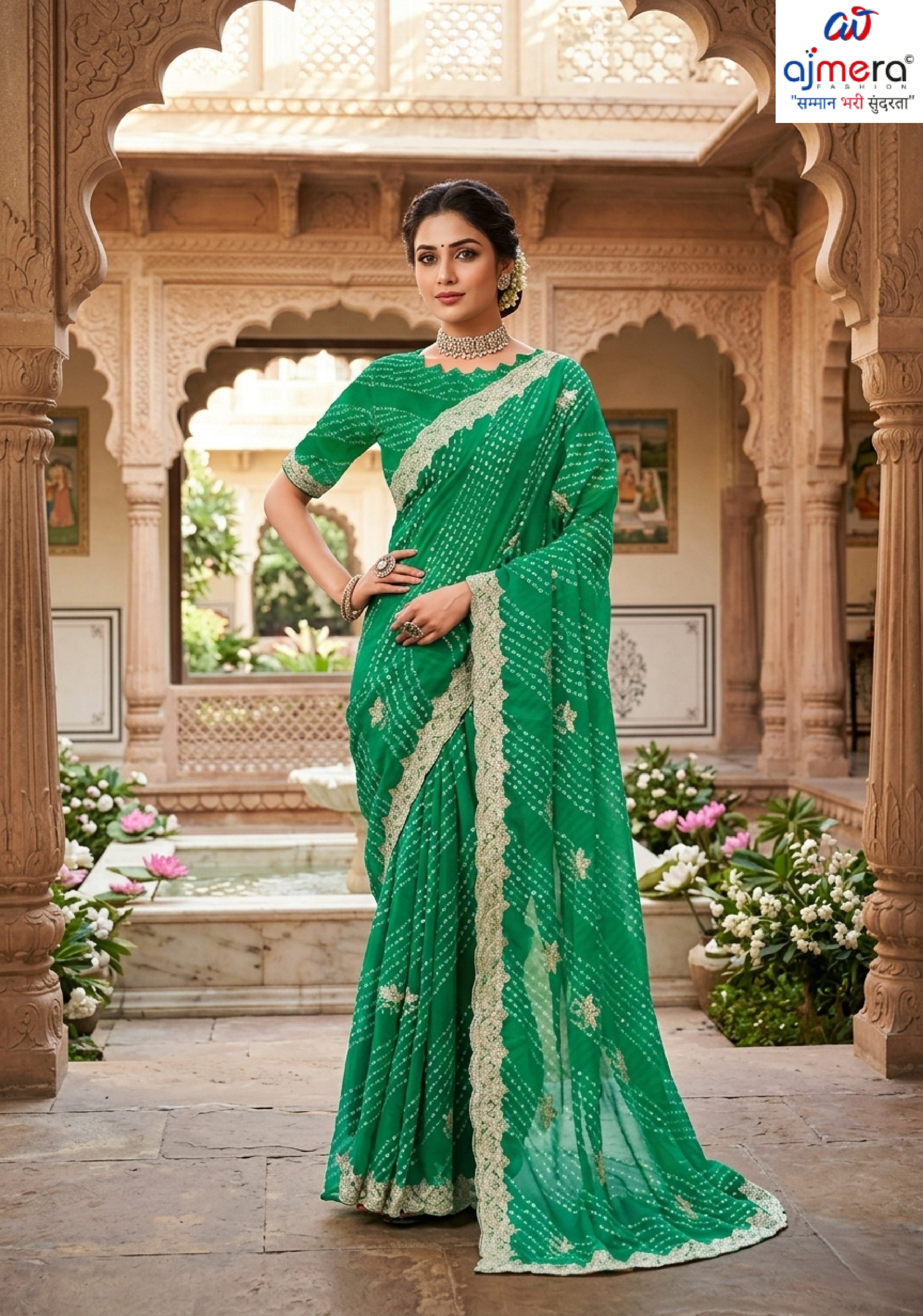 Fashionable Printed Saree without Blouse for Festive Collection  | JS-KANCHAN-2