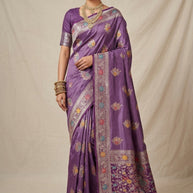 Textured Jacquard Silk Saree With Blouse Piece | VML-RAJVASTRA