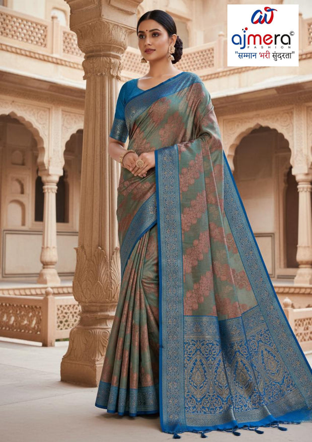 Stylish Border Rapier Silk Matching Saree With Blouse Piece | RKI-9037