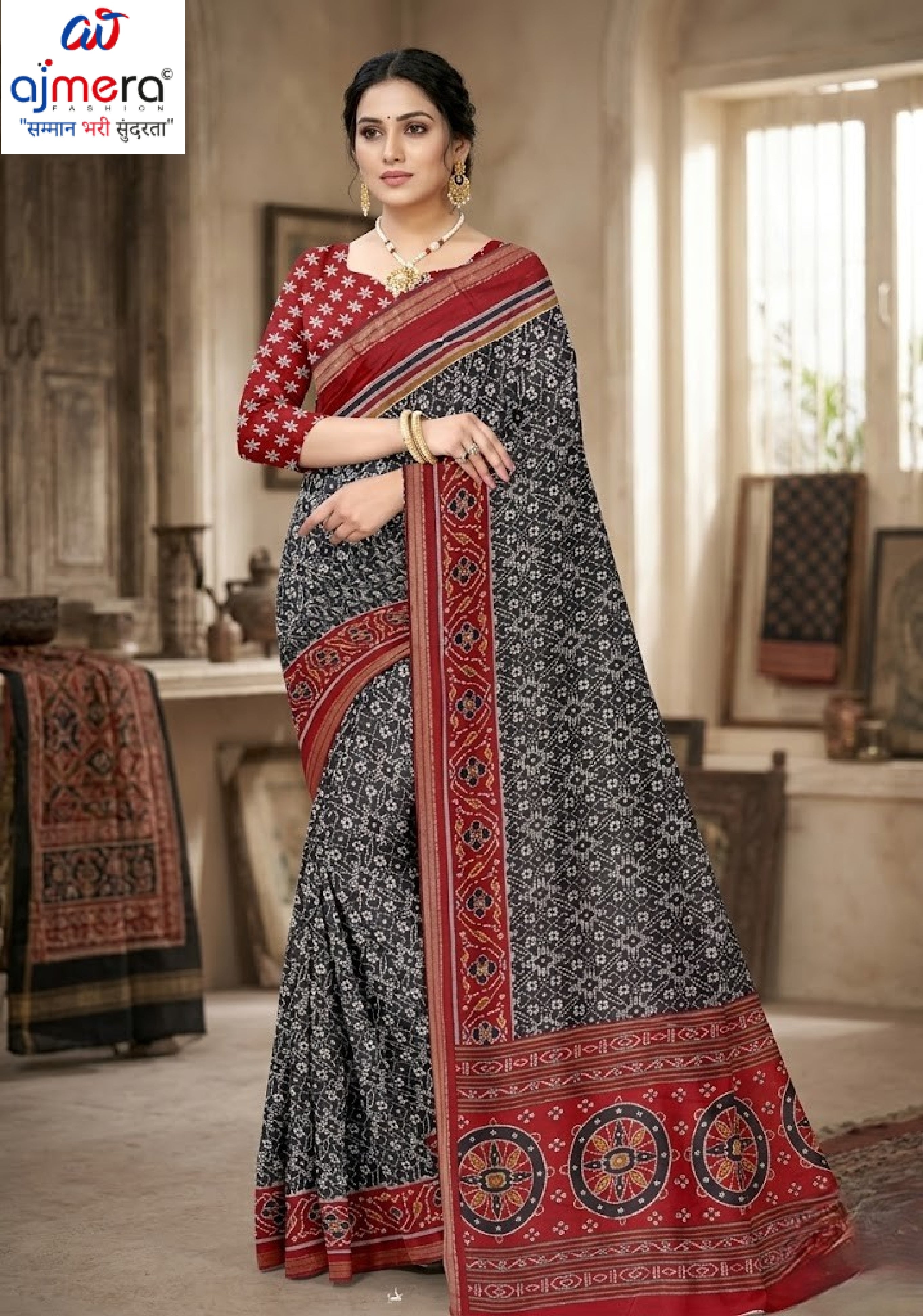 Daily Wear Cotton Saree with Blouse Piece for Premium Ethnic and Traditional Wear | ANT-MUSKAN PURE SILK
