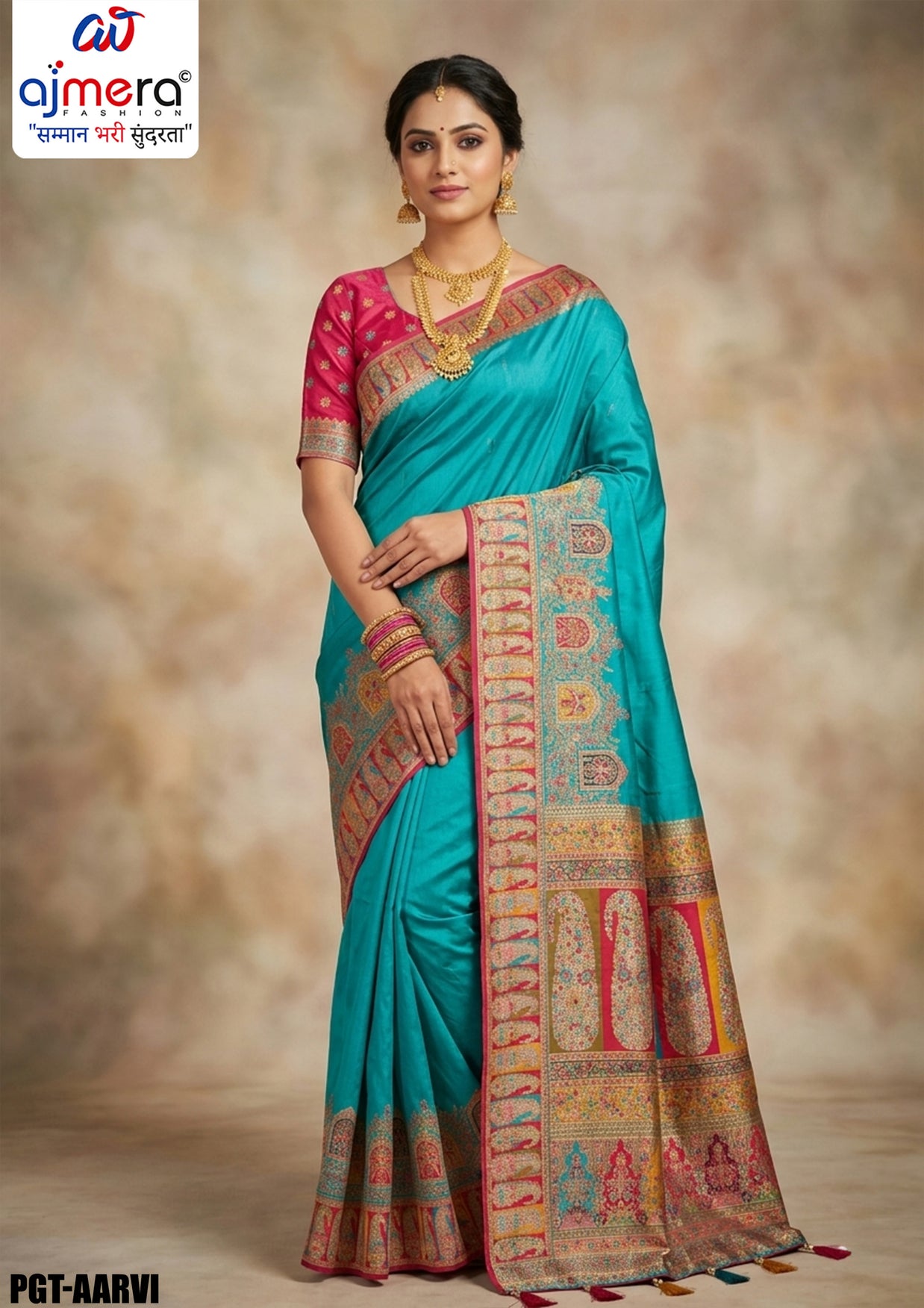 Modern Weave Jacquard Silk Saree With Blouse Piece | PGT-AARVI