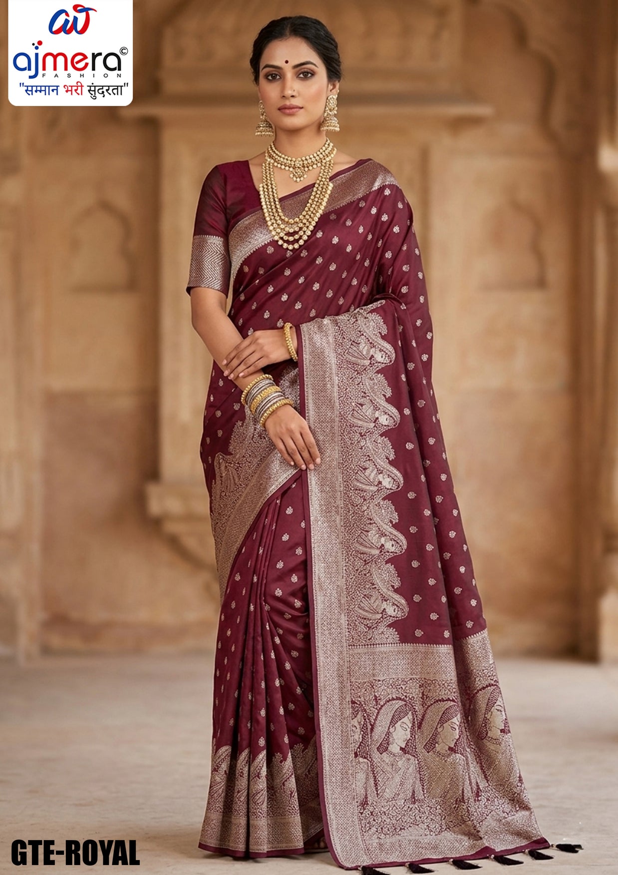 Splendid Jacquard Silk Saree With Blouse Piece | GTE-ROYAL