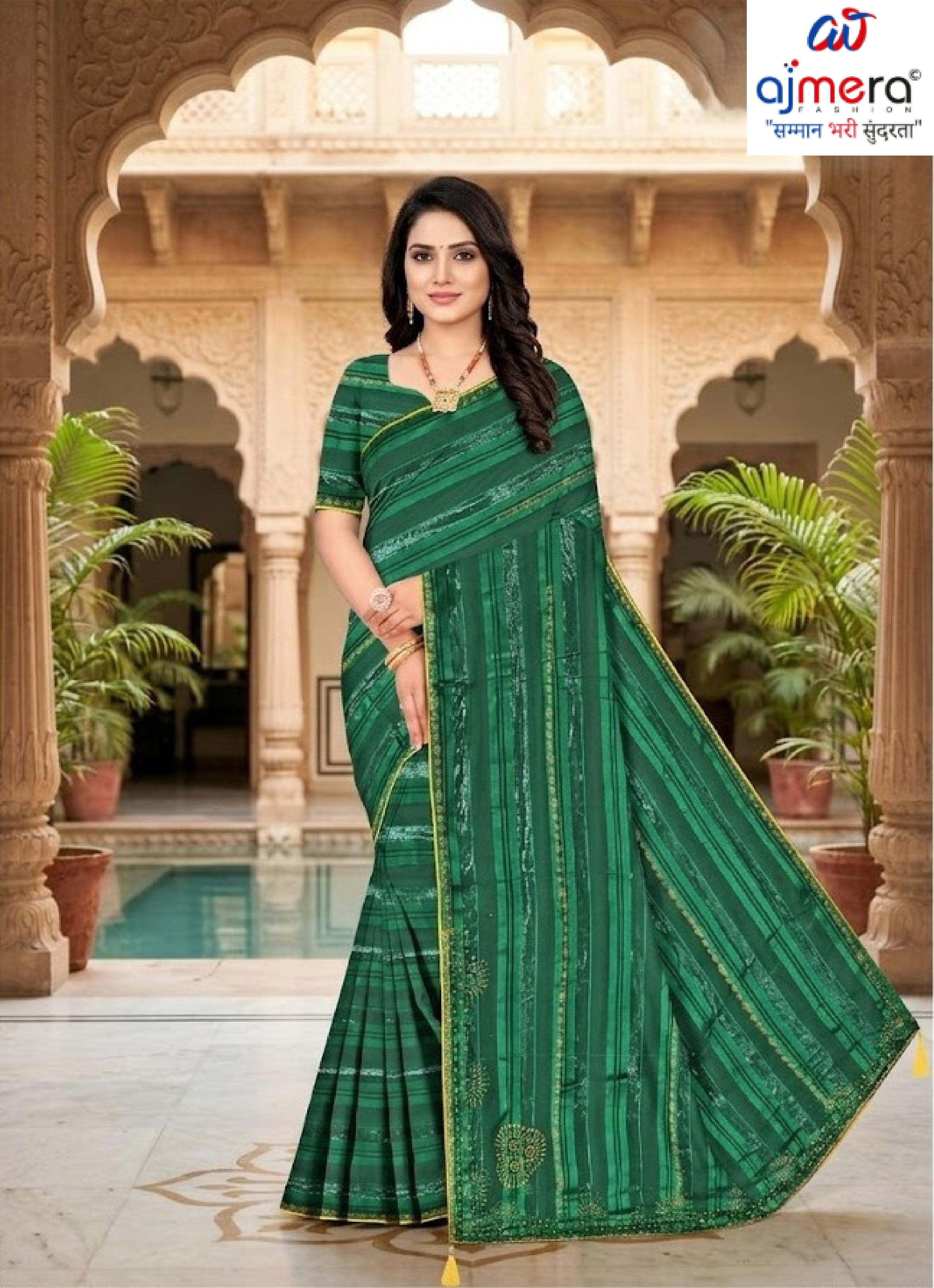 Trendy Dyed Matching Saree with Blouse Piece for Premium Ethnic and Traditional Wear | TIK-BAJIRAO
