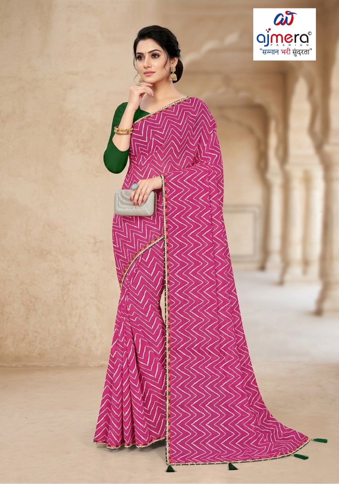 Chic Printed Saree with Blouse Piece for Sophisticated Ethnic Style  | JS-NIKITA