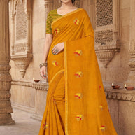 Dyed Matching Saree Wholesaler with Blouse Piece for Premium Ethnic and Traditional Wear | VKM-SUJATA