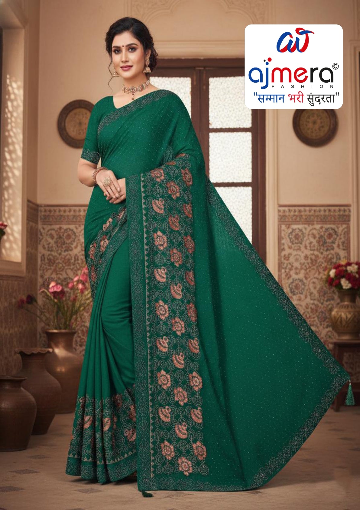 Surat Dyed Matching Saree Manufacturer with Blouse Piece for Premium Ethnic and Traditional Wear | VKM-GOOD JOB