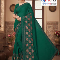 Surat Dyed Matching Saree Manufacturer with Blouse Piece for Premium Ethnic and Traditional Wear | VKM-GOOD JOB