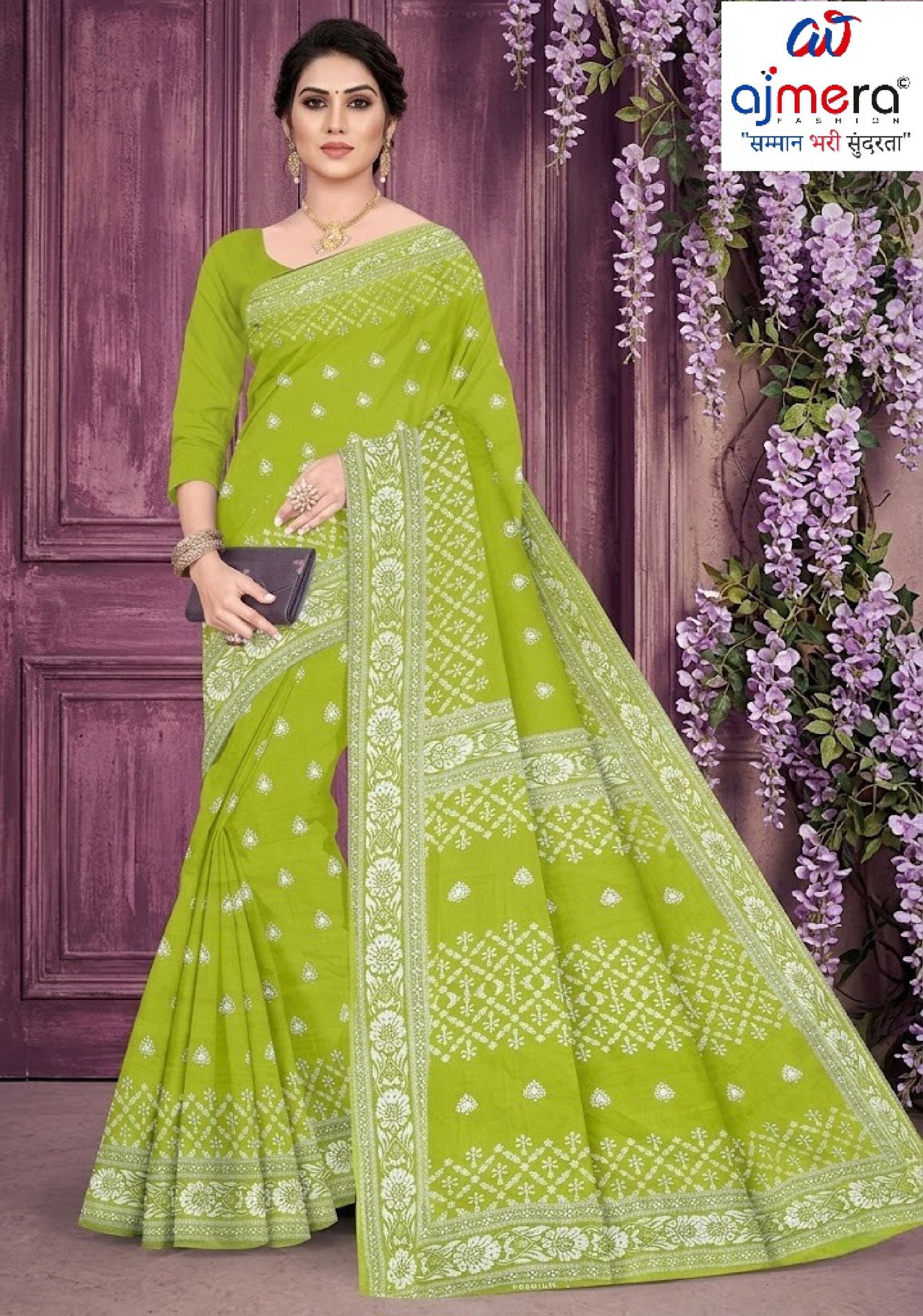 Soft Cotton Saree with Blouse Piece for Premium Ethnic and Traditional Wear | TLS-LUCKNOW COTTON WITH BP
