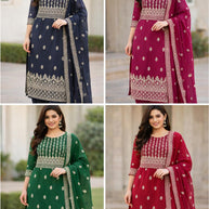 Premium Georgette Work Unstitched Suit Set | DAF-GEORGETTE WORK