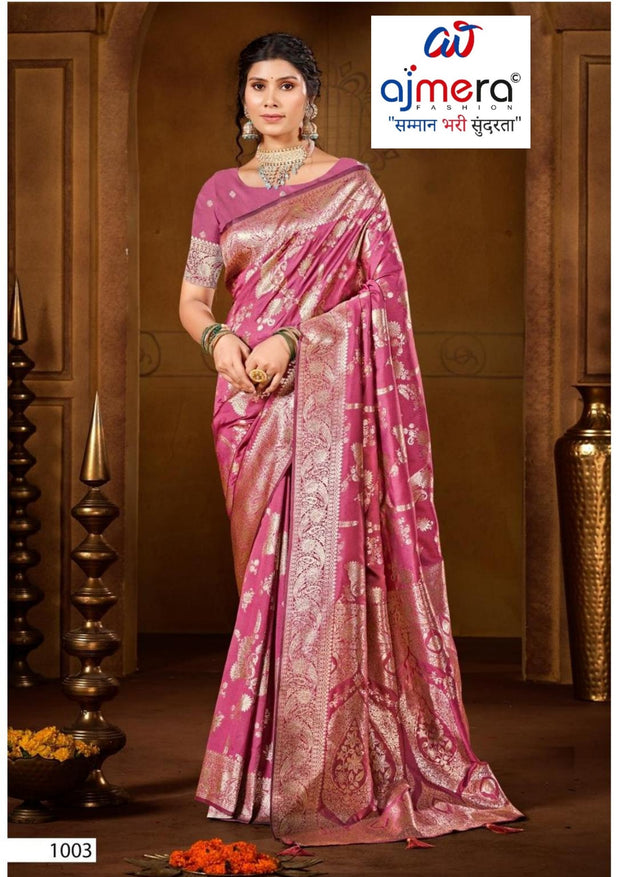 Beautiful Rapier Silk Matching Saree With Blouse Piece | SOJ-GOWRI NANDAN SILK