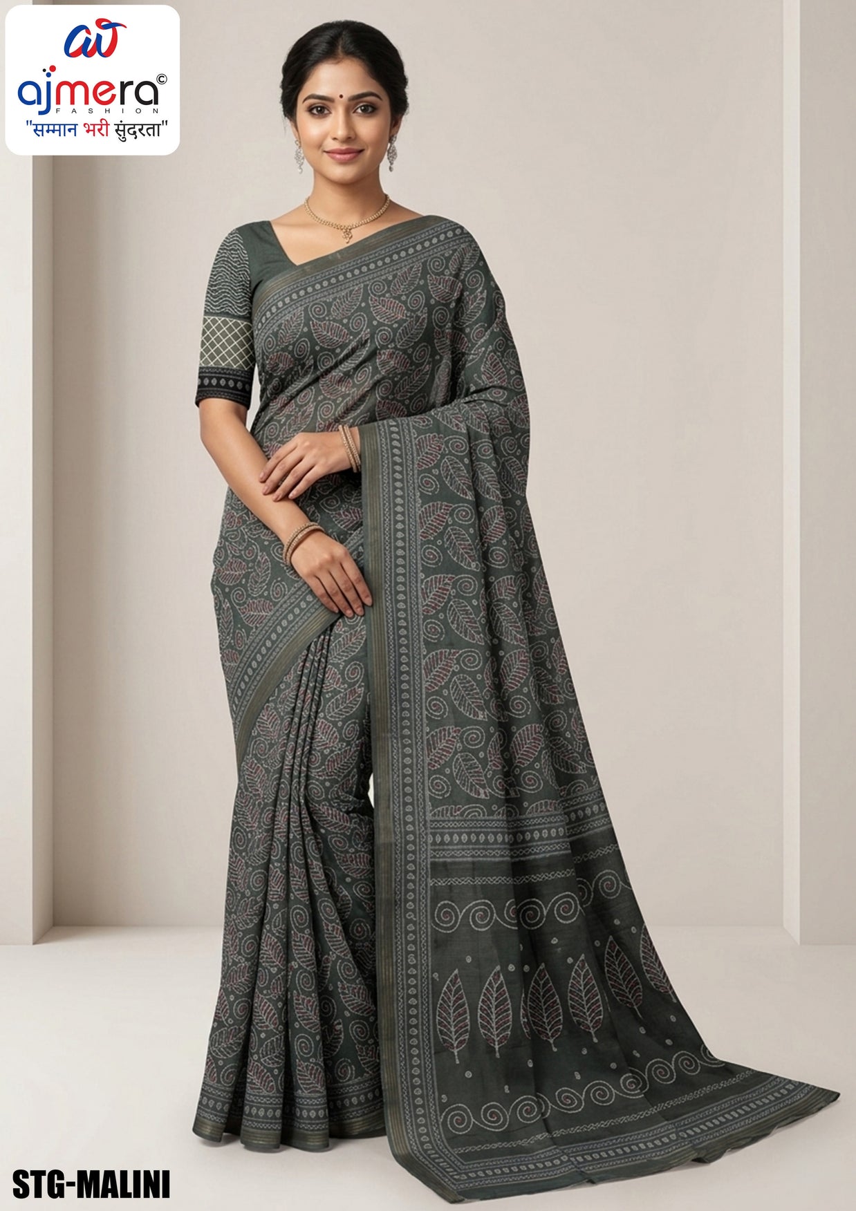 Digital Printed Saree with Blouse Piece for Premium Ethnic and Traditional Wear | STG-MALINI